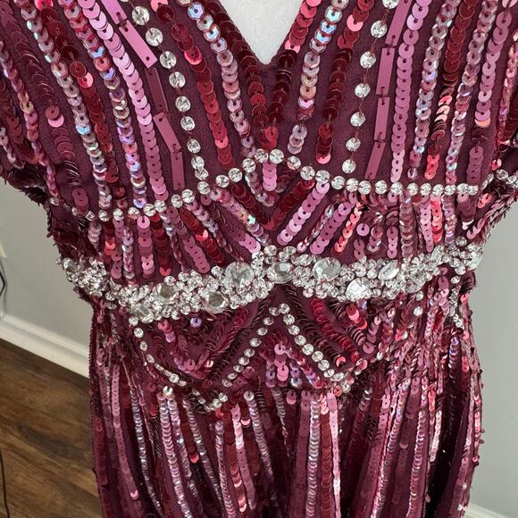 ASOS sequin fit and flare skater embellished mini dress US 8 glam formal party - Picture 6 of 12